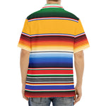 Ethnic Serape Blanket Stripe Print Aloha Shirt