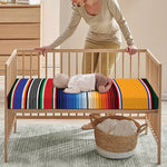 Ethnic Serape Blanket Stripe Print Baby Crib Sheet