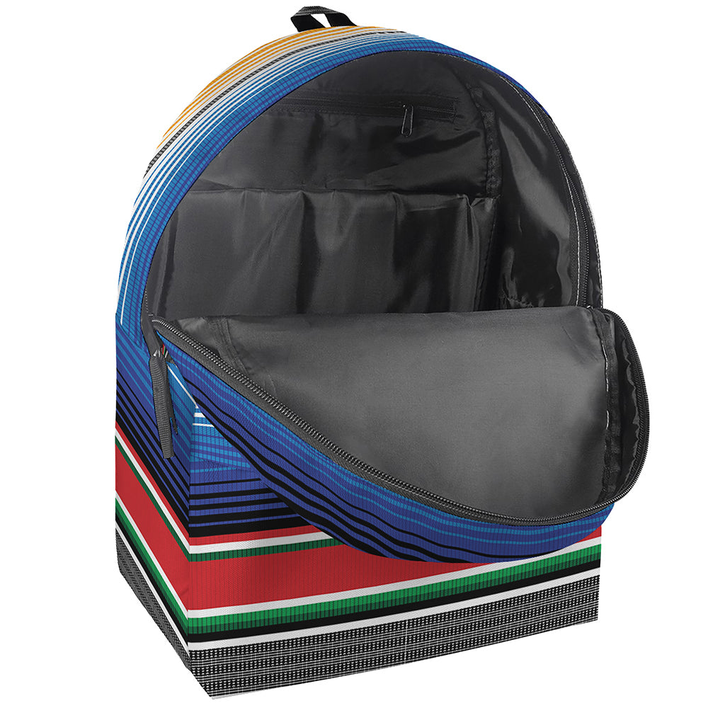 Ethnic Serape Blanket Stripe Print Backpack