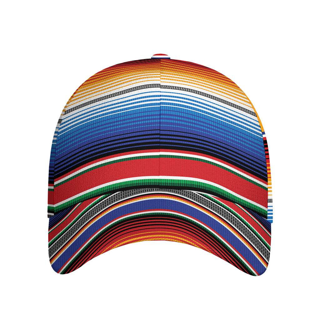 Ethnic Serape Blanket Stripe Print Baseball Cap