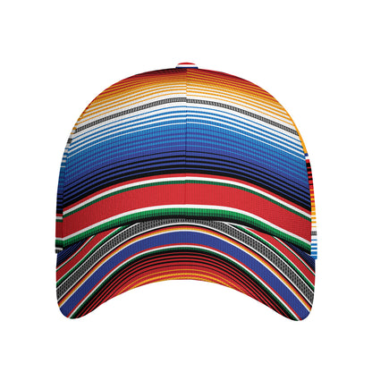 Ethnic Serape Blanket Stripe Print Baseball Cap