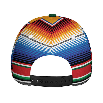 Ethnic Serape Blanket Stripe Print Baseball Cap
