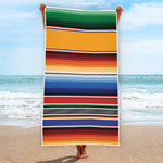 Ethnic Serape Blanket Stripe Print Beach Towel