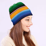 Ethnic Serape Blanket Stripe Print Beanie