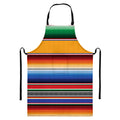 Ethnic Serape Blanket Stripe Print Bib Apron With Pocket
