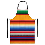 Ethnic Serape Blanket Stripe Print Bib Apron With Pocket