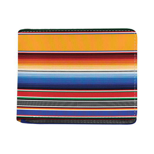Ethnic Serape Blanket Stripe Print Bifold Wallet