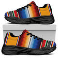 Ethnic Serape Blanket Stripe Print Black Chunky Shoes