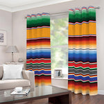 Ethnic Serape Blanket Stripe Print Blackout Grommet Curtains