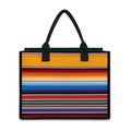 Ethnic Serape Blanket Stripe Print Canvas Tote Bag