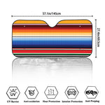 Ethnic Serape Blanket Stripe Print Car Windshield Sun Shade