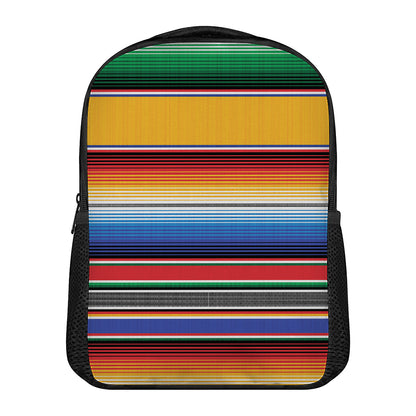 Ethnic Serape Blanket Stripe Print Casual Backpack
