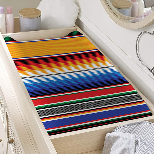 Ethnic Serape Blanket Stripe Print Changing Pad Cover