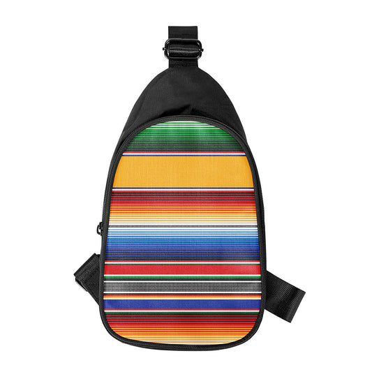 Ethnic Serape Blanket Stripe Print Chest Bag