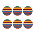Ethnic Serape Blanket Stripe Print Coaster Set