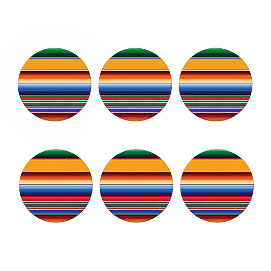 Ethnic Serape Blanket Stripe Print Coaster Set