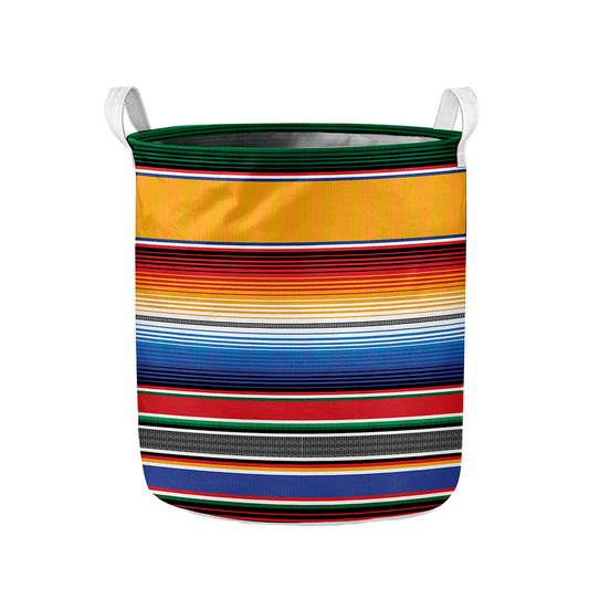 Ethnic Serape Blanket Stripe Print Collapsible Laundry Basket