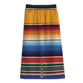 Ethnic Serape Blanket Stripe Print Cotton Front Slit Maxi Skirt