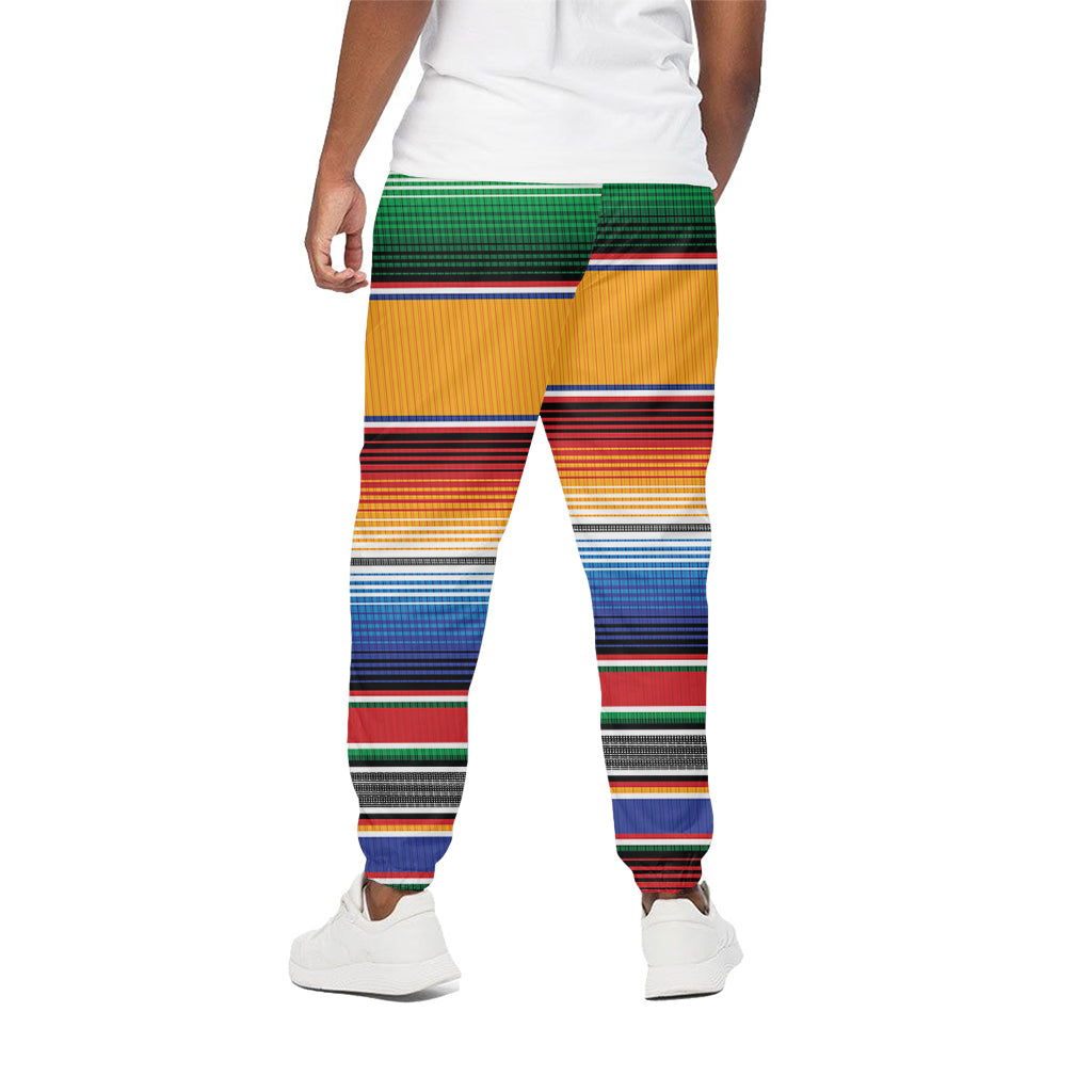 Ethnic Serape Blanket Stripe Print Cotton Pants