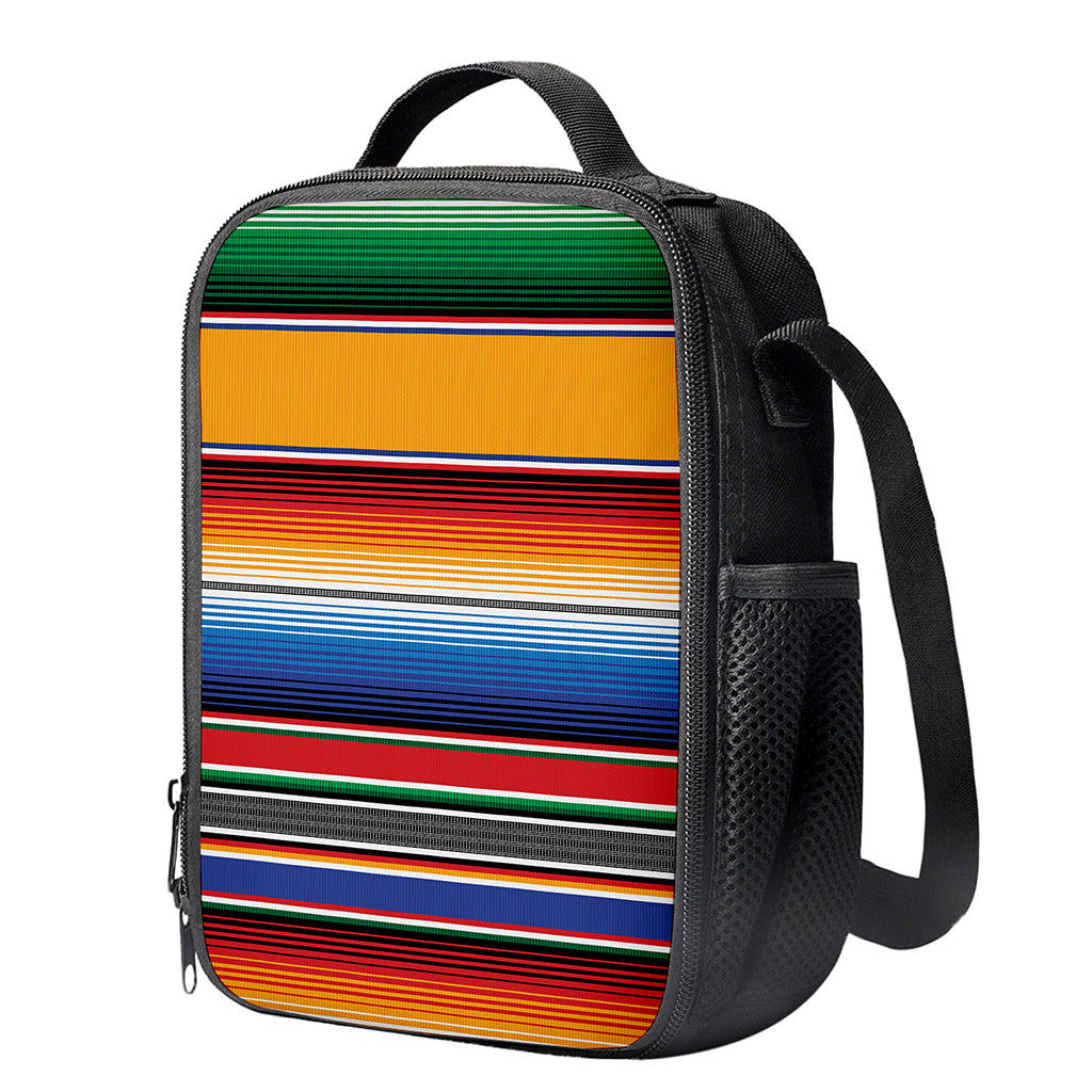 Ethnic Serape Blanket Stripe Print Crossbody Lunch Bag