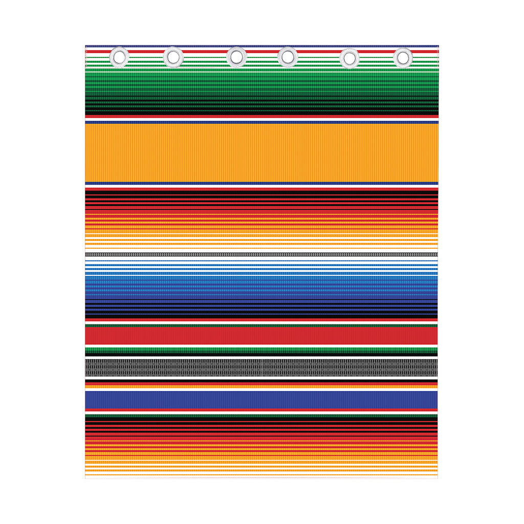 Ethnic Serape Blanket Stripe Print Curtain