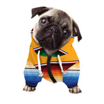 Ethnic Serape Blanket Stripe Print Dog Zip Up Hoodie
