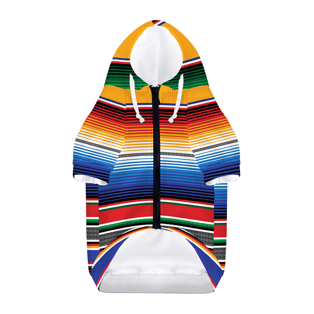 Ethnic Serape Blanket Stripe Print Dog Zip Up Hoodie