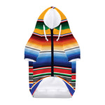 Ethnic Serape Blanket Stripe Print Dog Zip Up Hoodie
