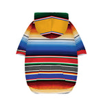 Ethnic Serape Blanket Stripe Print Dog Zip Up Hoodie