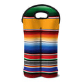Ethnic Serape Blanket Stripe Print Double Neoprene Wine Tote