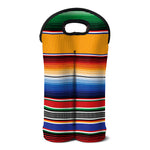 Ethnic Serape Blanket Stripe Print Double Neoprene Wine Tote