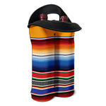 Ethnic Serape Blanket Stripe Print Double Neoprene Wine Tote