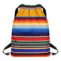 Ethnic Serape Blanket Stripe Print Drawstring Backpack