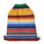 Ethnic Serape Blanket Stripe Print Drawstring Bag