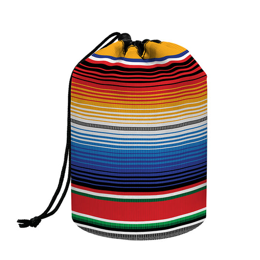 Ethnic Serape Blanket Stripe Print Drawstring Makeup Bag