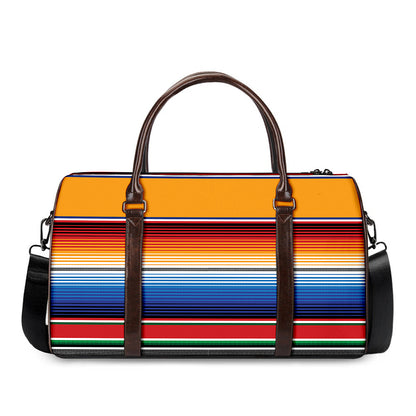 Ethnic Serape Blanket Stripe Print Duffle Bag