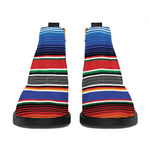 Ethnic Serape Blanket Stripe Print Flat Ankle Boots
