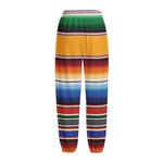 Ethnic Serape Blanket Stripe Print Fleece Lined Knit Pants