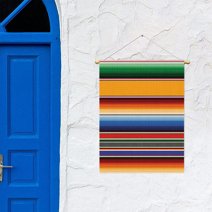 Ethnic Serape Blanket Stripe Print Garden Flag