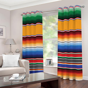 Ethnic Serape Blanket Stripe Print Grommet Curtains