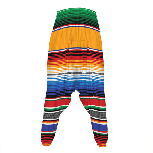 Ethnic Serape Blanket Stripe Print Hammer Pants