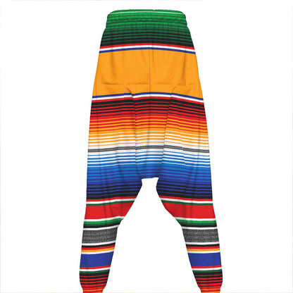 Ethnic Serape Blanket Stripe Print Hammer Pants