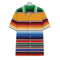 Ethnic Serape Blanket Stripe Print Hawaiian Shirt