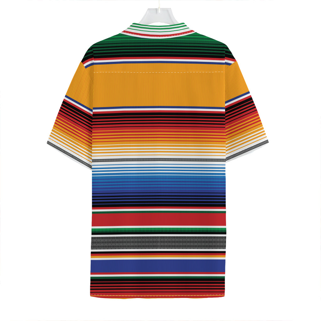 Ethnic Serape Blanket Stripe Print Hawaiian Shirt