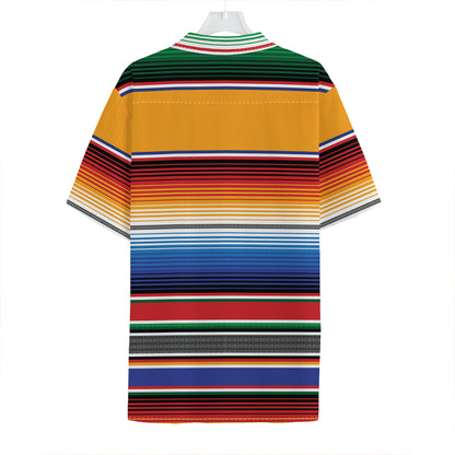 Ethnic Serape Blanket Stripe Print Hawaiian Shirt