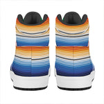 Ethnic Serape Blanket Stripe Print High Top Leather Sneakers