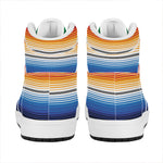 Ethnic Serape Blanket Stripe Print High Top Leather Sneakers