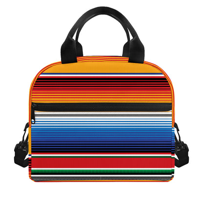 Ethnic Serape Blanket Stripe Print Insulated Lunch Bag