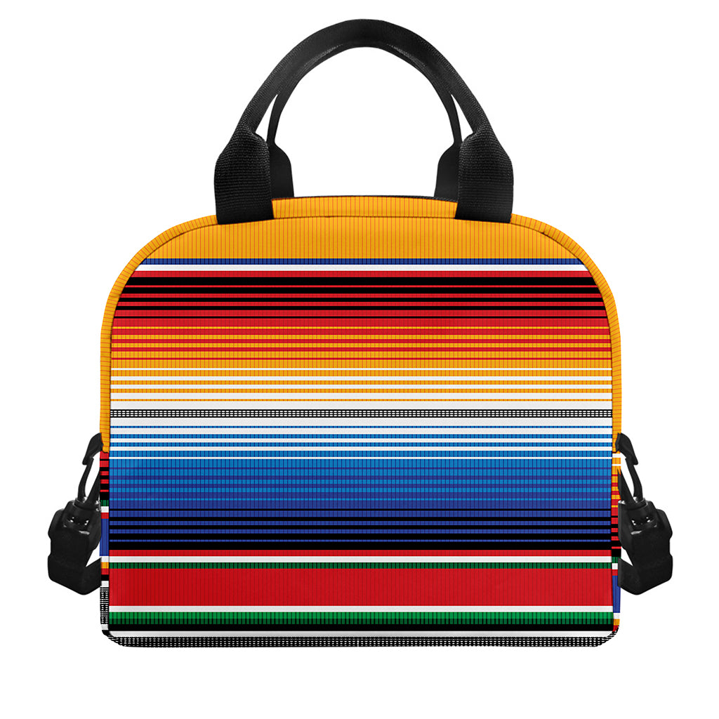 Ethnic Serape Blanket Stripe Print Insulated Lunch Bag