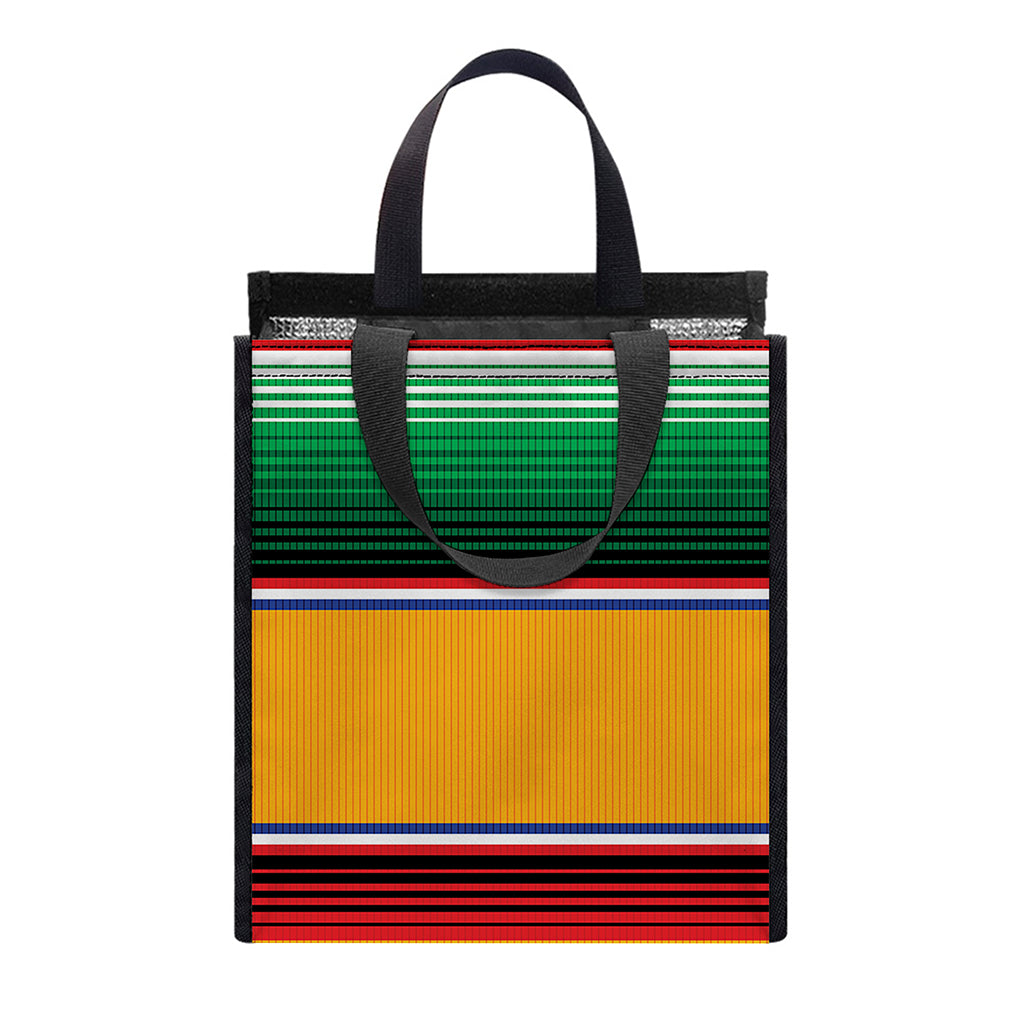 Ethnic Serape Blanket Stripe Print Insulated Lunch Tote